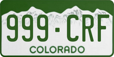 CO license plate 999CRF