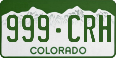 CO license plate 999CRH