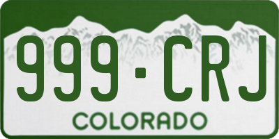 CO license plate 999CRJ