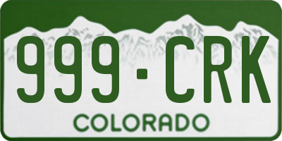 CO license plate 999CRK