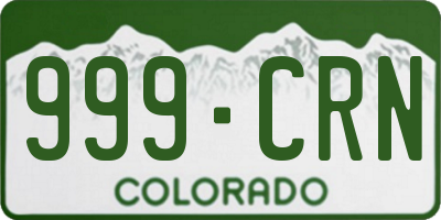 CO license plate 999CRN