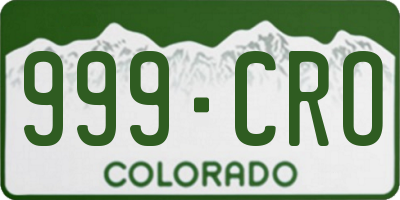 CO license plate 999CRO
