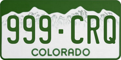 CO license plate 999CRQ