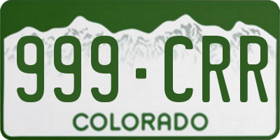 CO license plate 999CRR