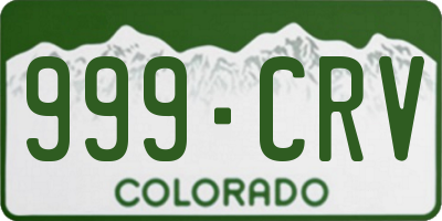 CO license plate 999CRV