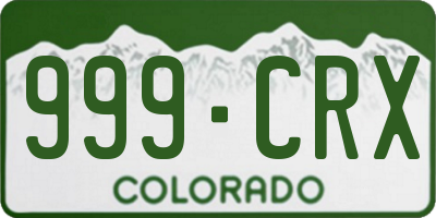 CO license plate 999CRX