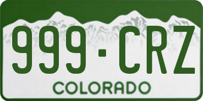 CO license plate 999CRZ