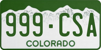 CO license plate 999CSA