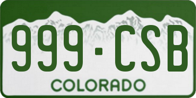 CO license plate 999CSB