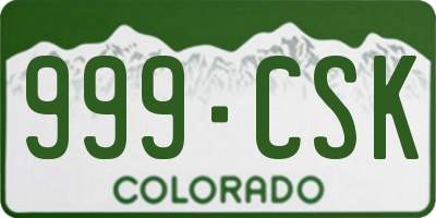 CO license plate 999CSK