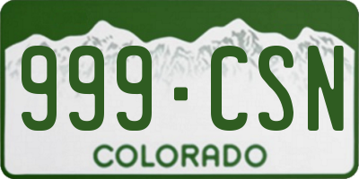CO license plate 999CSN