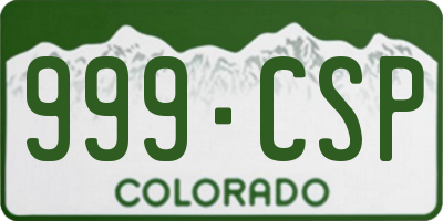 CO license plate 999CSP