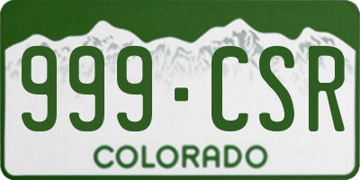 CO license plate 999CSR