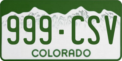 CO license plate 999CSV