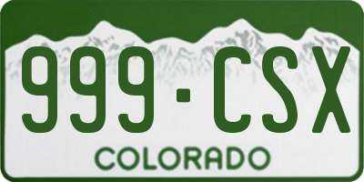 CO license plate 999CSX