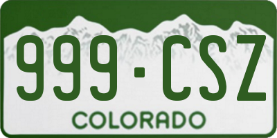 CO license plate 999CSZ