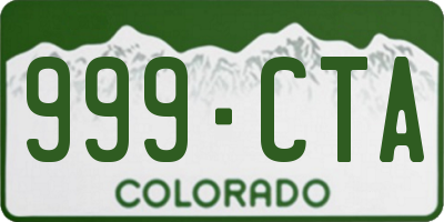 CO license plate 999CTA
