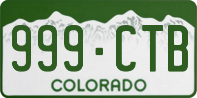 CO license plate 999CTB