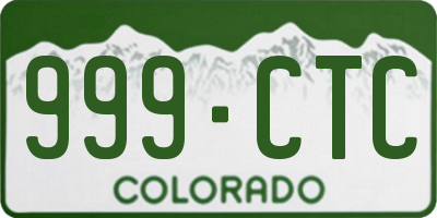 CO license plate 999CTC