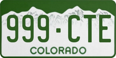 CO license plate 999CTE