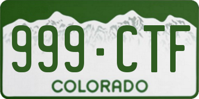 CO license plate 999CTF