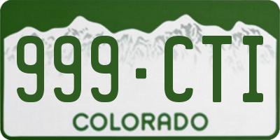 CO license plate 999CTI