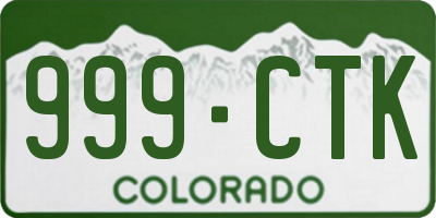 CO license plate 999CTK