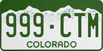 CO license plate 999CTM