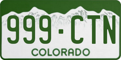 CO license plate 999CTN