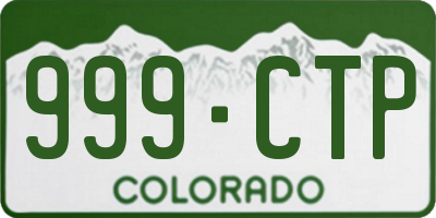 CO license plate 999CTP