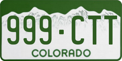 CO license plate 999CTT