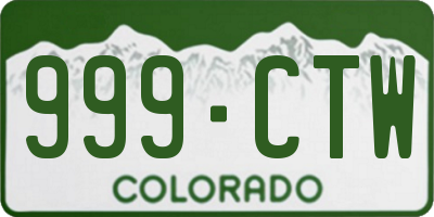 CO license plate 999CTW