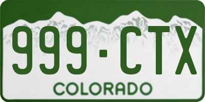 CO license plate 999CTX