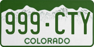 CO license plate 999CTY