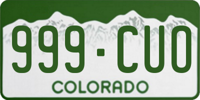 CO license plate 999CUO