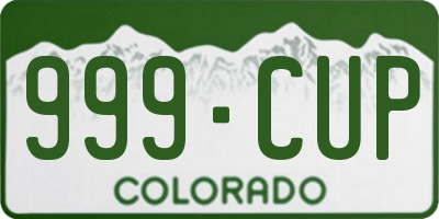CO license plate 999CUP