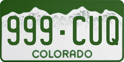 CO license plate 999CUQ