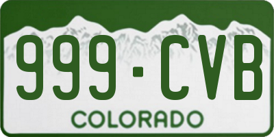 CO license plate 999CVB