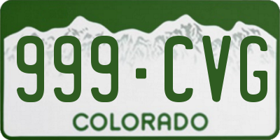 CO license plate 999CVG
