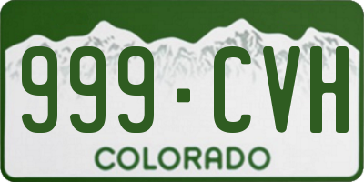 CO license plate 999CVH