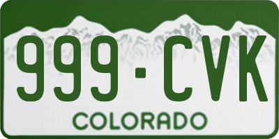 CO license plate 999CVK