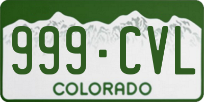 CO license plate 999CVL