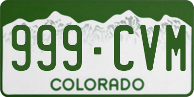 CO license plate 999CVM