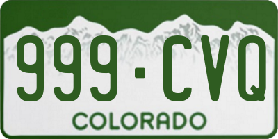 CO license plate 999CVQ