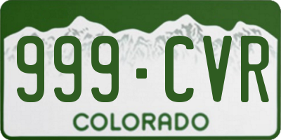 CO license plate 999CVR