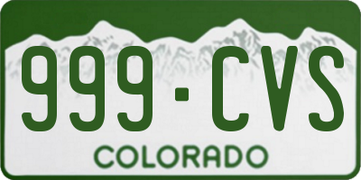 CO license plate 999CVS
