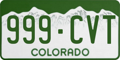 CO license plate 999CVT