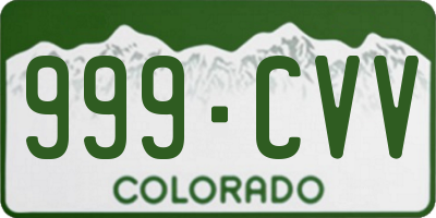 CO license plate 999CVV