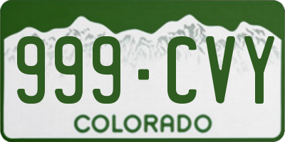 CO license plate 999CVY