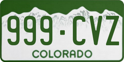 CO license plate 999CVZ